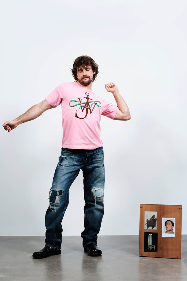 J.w.anderson Ribbon Anchor T Shirt In Pink