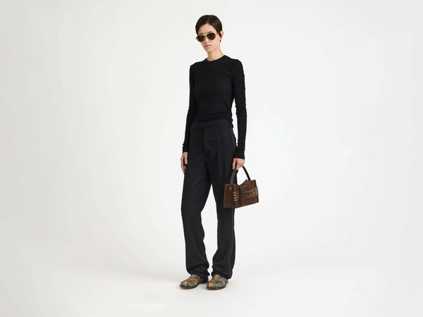 J.w.anderson Small Loafer Bag In Brown Suede