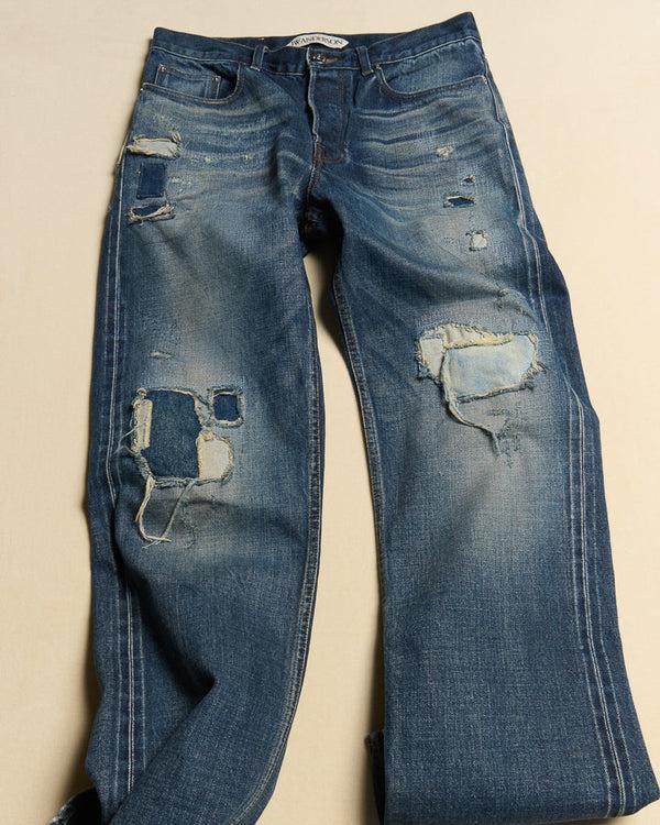 J.w.anderson Straight Leg Denim Jeans In Dark Blue