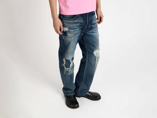 J.w.anderson Straight Leg Denim Jeans In Dark Blue
