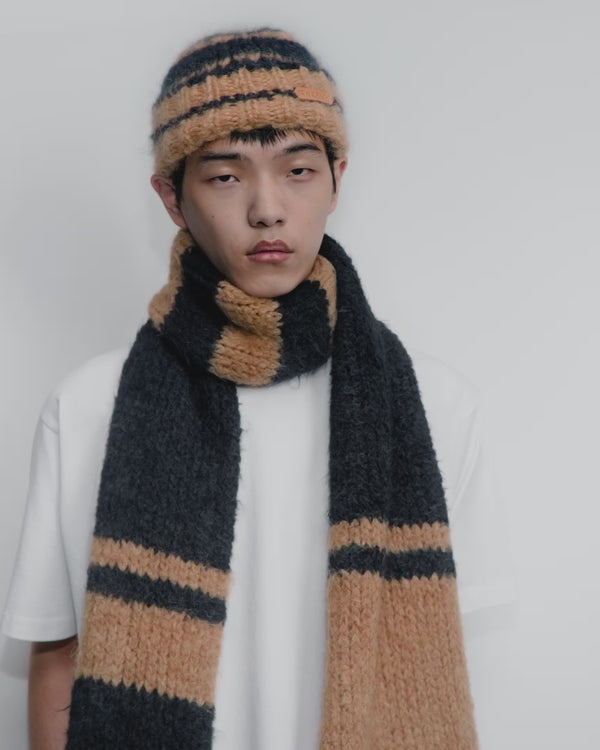 J.w.anderson Striped Scarf In Black