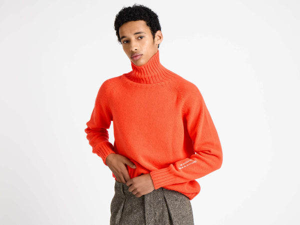 J.w.anderson Turtleneck Jumper In Neon Orange
