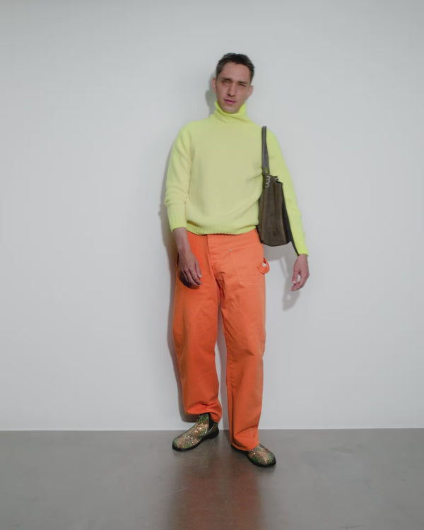 J.w.anderson Turtleneck Jumper In Neon Yellow
