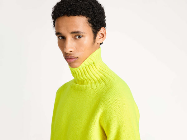 J.w.anderson Turtleneck Jumper In Neon Yellow