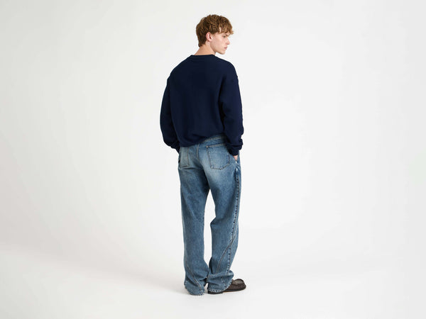 J.w.anderson Twisted Workwear Jeans In Mid Blue