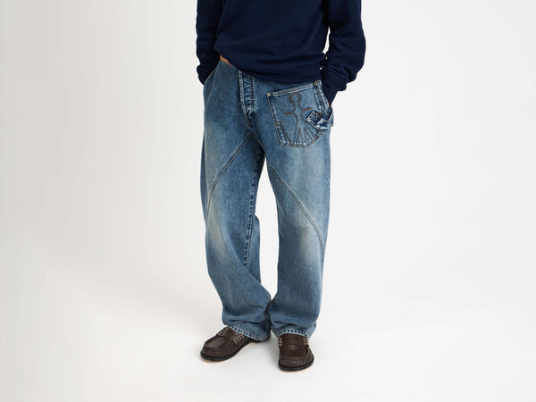 J.w.anderson Twisted Workwear Jeans In Mid Blue