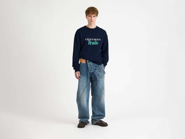 j.w.anderson Twisted workwear jeans in mid blue