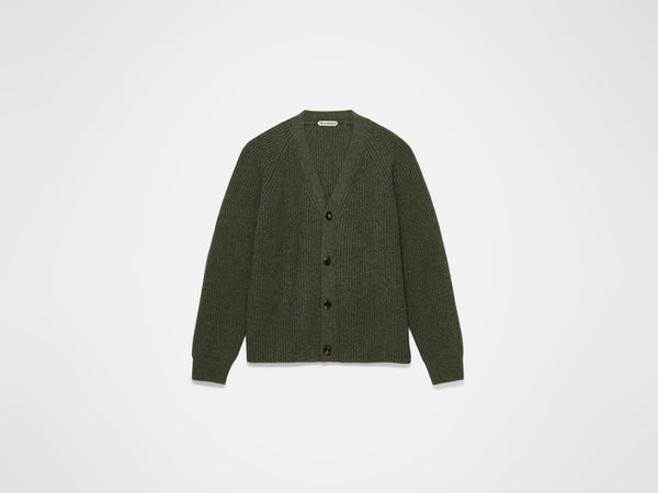 J.w.anderson V Neck Cardigan In Hunter Green