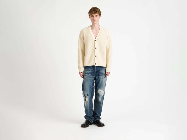 j.w.anderson V neck cardigan in ivory
