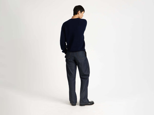 J.w.anderson V Neck Cashmere Jumper In Navy