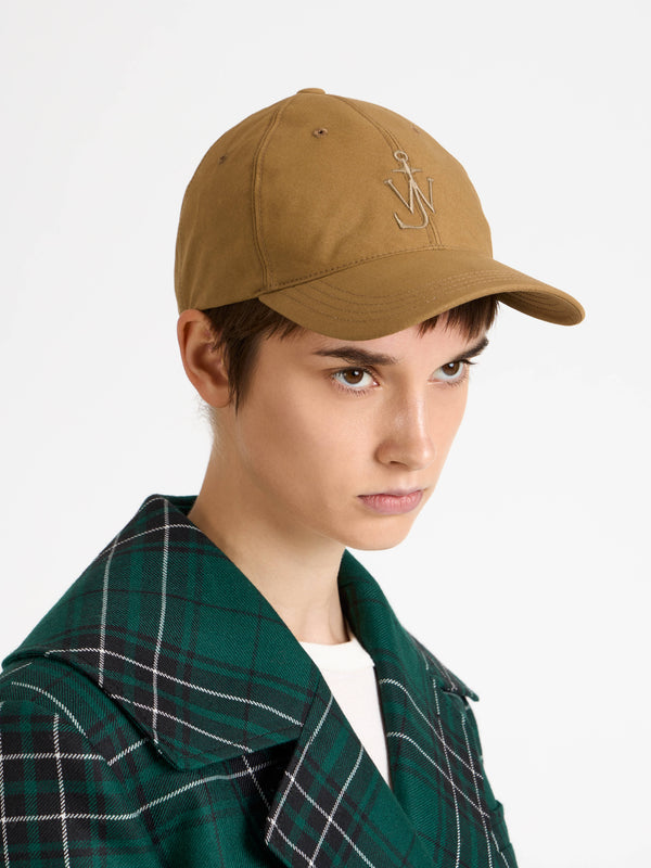 J.w.anderson Waxed Cotton Baseball Cap In Beige