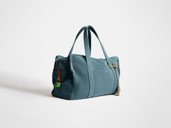 J.w.anderson Weekender Canvas Tote Bag In Mid Blue
