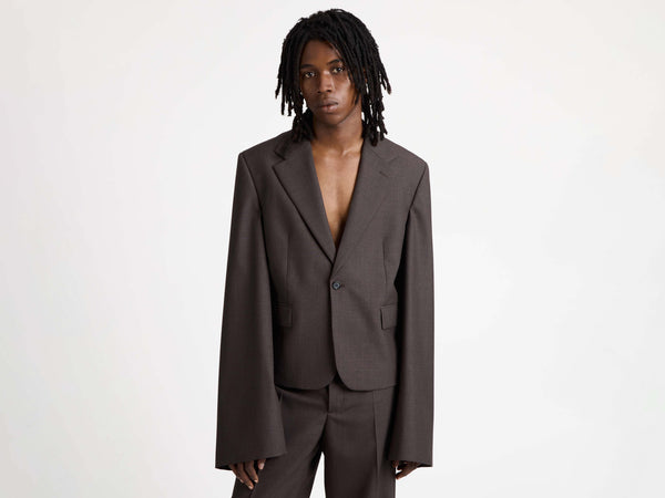 J.w.anderson Wide Sleeve Blazer In Chocolate Brown