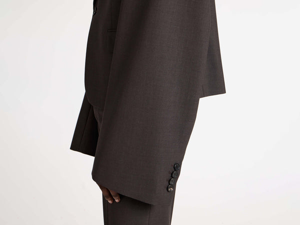 J.w.anderson Wide Sleeve Blazer In Chocolate Brown