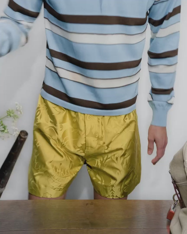 J.w.anderson Knitted Striped Rugby Polo Top In Misty Blue