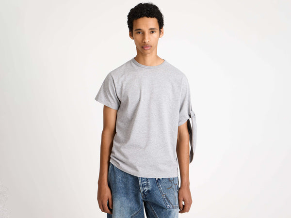 j.w.anderson Knotted sleeve t shirt in mid grey melange