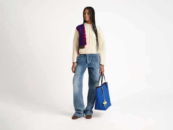 J.w.anderson Large Anchor Canvas & Leather Tote In Blue