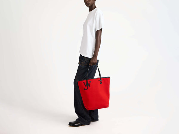 J.w.anderson Large Anchor Canvas & Leather Tote In Red