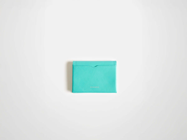 J.w.anderson Leather Loafer Card Holder In Turquoise
