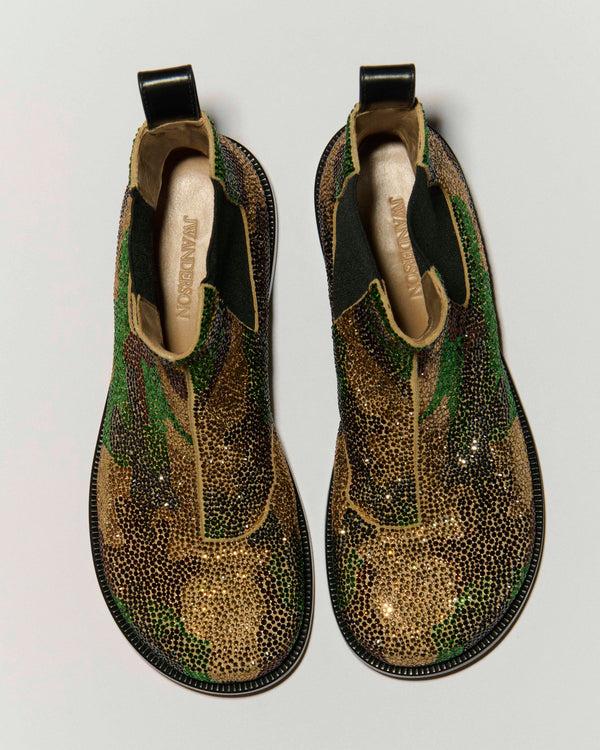 j.w.anderson Mens chelsea loafer boot in military green