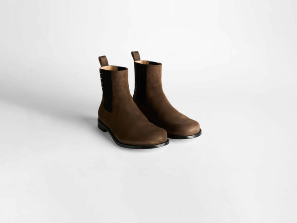 j.w.anderson Mens chelsea loafer boots in chocolate brown
