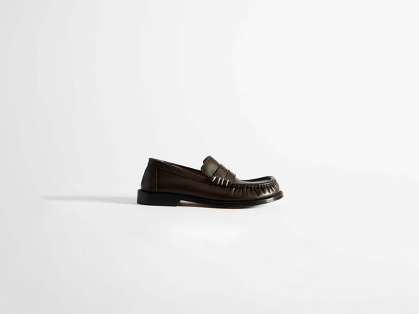 J.w.anderson Mens Loafer Moccasins In Chocolate Brown
