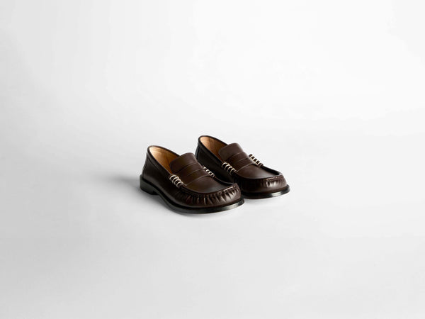 j.w.anderson Mens loafer moccasins in chocolate brown
