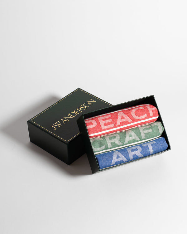 J.w.anderson Set Of Irish Linen Tea Towels In Multi