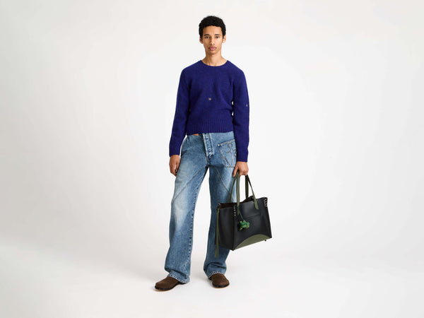 j.w.anderson Sleeve embroidered crew neck jumper in violet