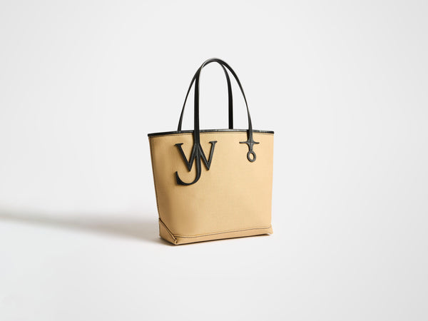 J.w.anderson Small Anchor Canvas & Leather Tote In Beige