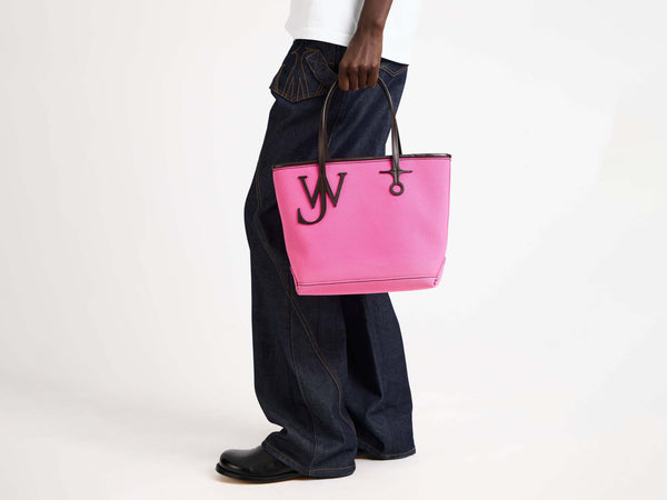 J.w.anderson Small Anchor Canvas & Leather Tote In Pink