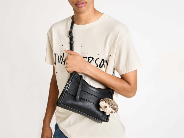 j.w.anderson Small messenger loafer bag in black leather