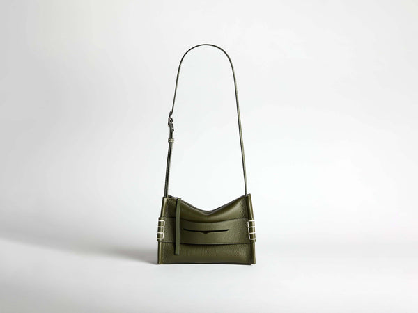 J.w.anderson Small Messenger Loafer Bag In Khaki Green Leather
