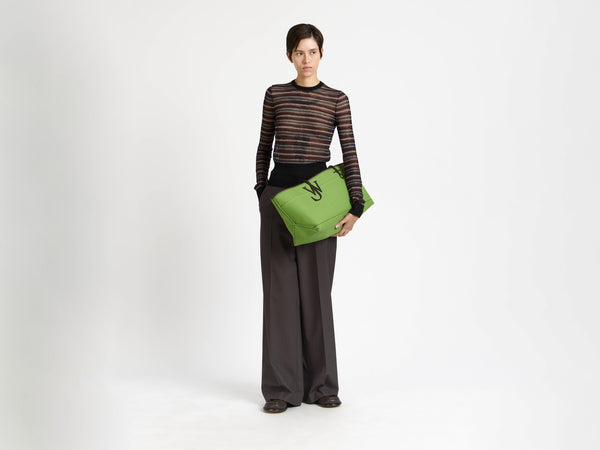 J.w.anderson Stretch Anchor Canvas & Leather Tote In Green