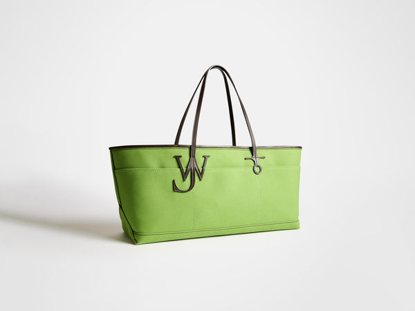 J.w.anderson Stretch Anchor Canvas & Leather Tote In Green