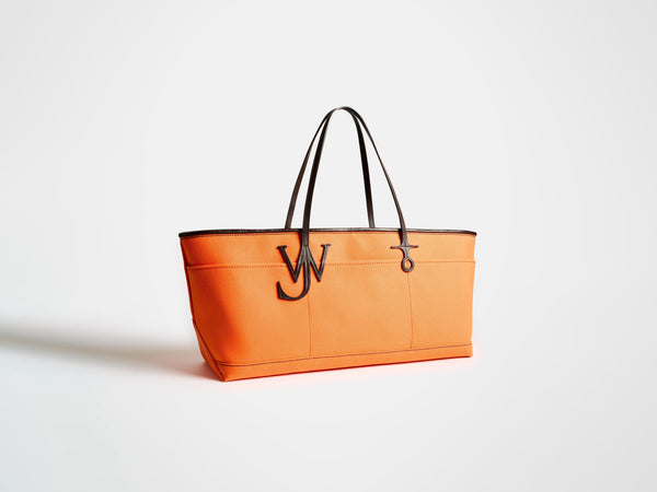 J.w.anderson Stretch Anchor Canvas & Leather Tote In Orange