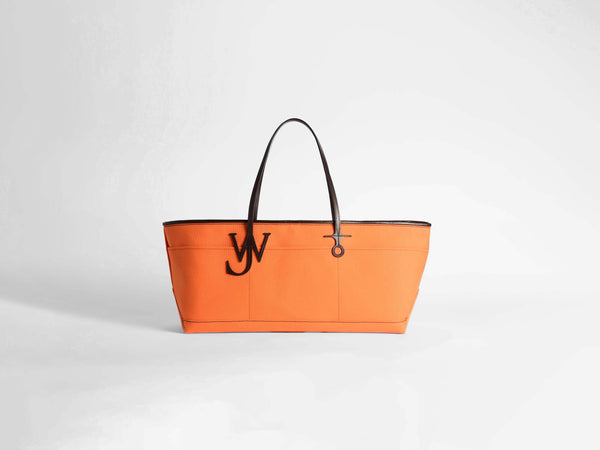 J.w.anderson Stretch Anchor Canvas & Leather Tote In Orange
