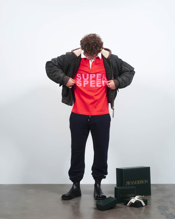 J.w.anderson 'super Speed' Rugby Polo Top In Bright Red