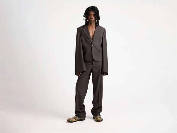 J.w.anderson Tailored Tuxedo Trousers In Chocolate Brown