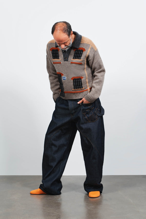 J.w.anderson Twisted Workwear Denim Jeans In Indigo