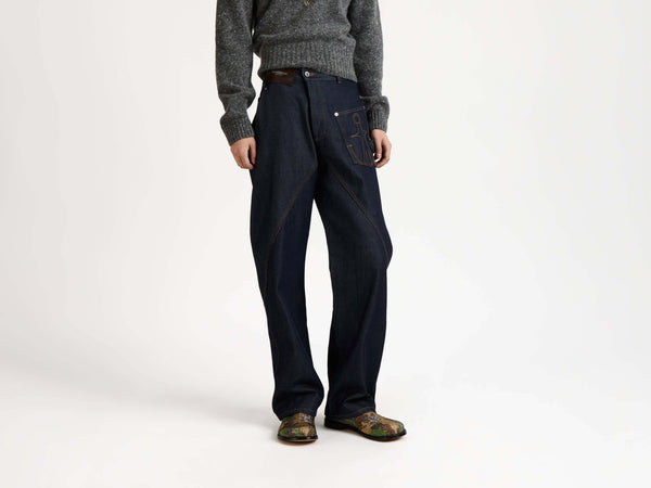 j.w.anderson Twisted workwear denim jeans in indigo