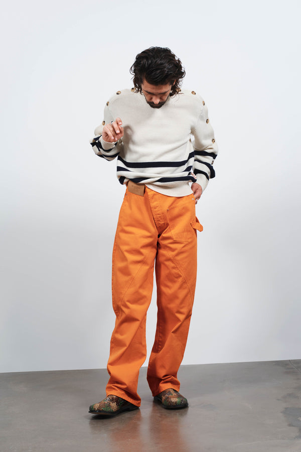 j.w.anderson Twisted workwear jeans in bright orange