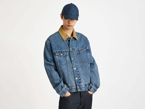 J.w.anderson Waxed Cotton Baseball Cap In Dark Blue