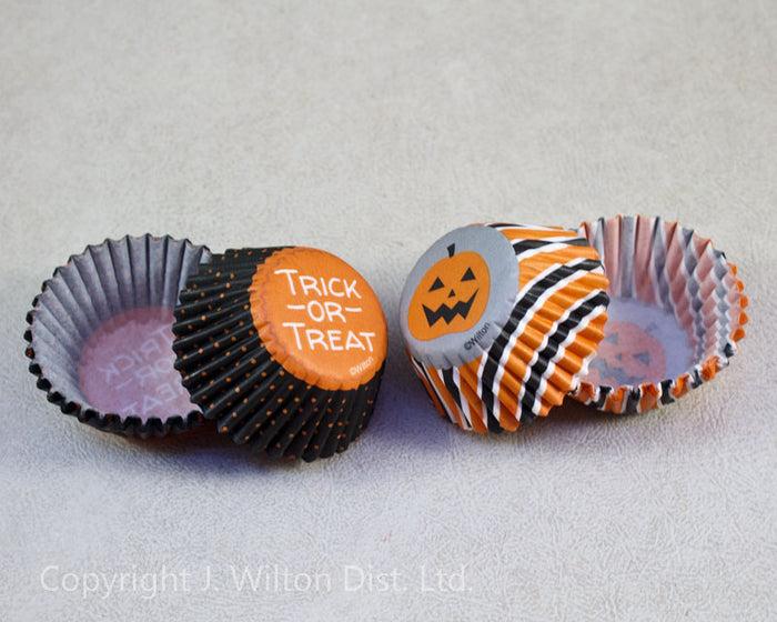 J.Wilton BAKING CUP MINI HALLOWEEN STRIPES & DOTS 100 COUNT