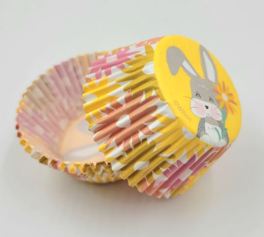J.Wilton BAKING CUP STANDARD EASTER BUNNY FLOWER 75PC