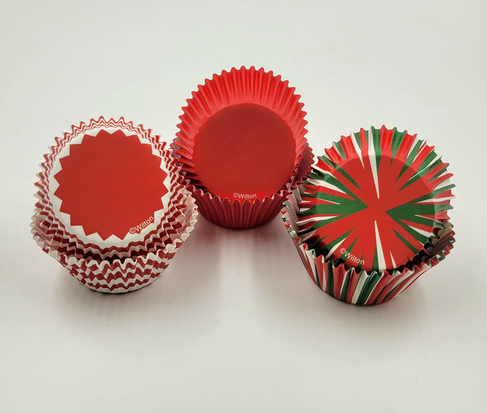 J.Wilton BAKING CUPS STANDARD XMAS HOLIDAY SWIRL 24PC