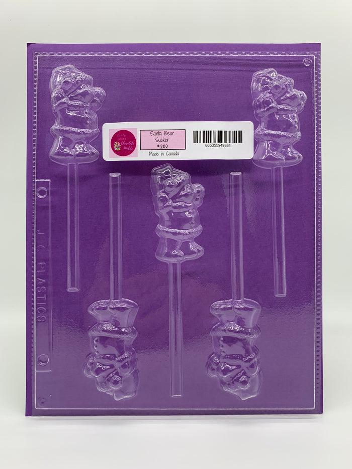 J.Wilton Candy Island Chocolate Mold #202 Santa Bear Sucker
