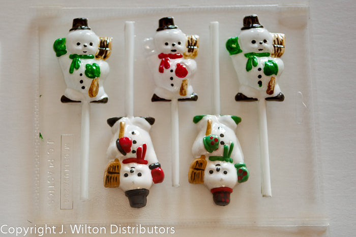 J.Wilton Candy Island Chocolate Mold #204 Snowman Sucker