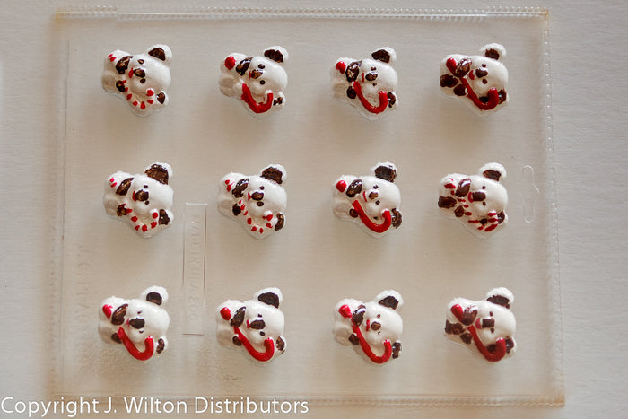 J.Wilton Candy Island Chocolate Mold #206 Mouse with Candy Cane