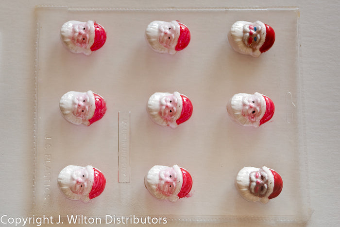 J.Wilton Candy Island Chocolate Mold #207 Small Santa Face